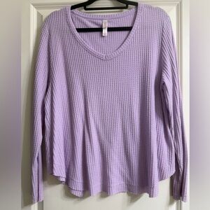 Xhilaration Lilac Waffle Knit Long Sleeve Top